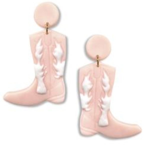CLAY WESTERN STYLE BOOTS DANGLE EARRING - Picture 3 of 8